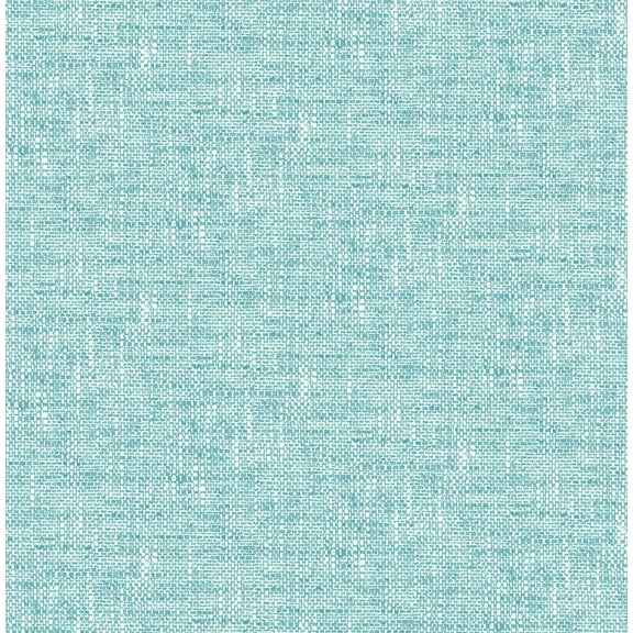 NuWallpaper Aqua Poplin Texture Raised Ink Vinyl Peel And Stick Wallpaper, 216-in by 20.5-in, 30.75 sq. ft.