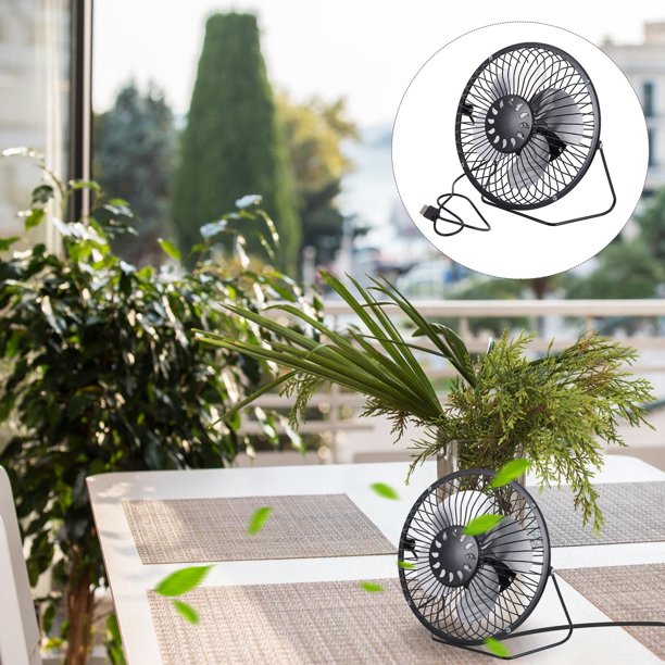 WEUVEB Ventilador Portátil USB Negro Con Enfriamiento Y Bajo Ruido Para Escritorio
