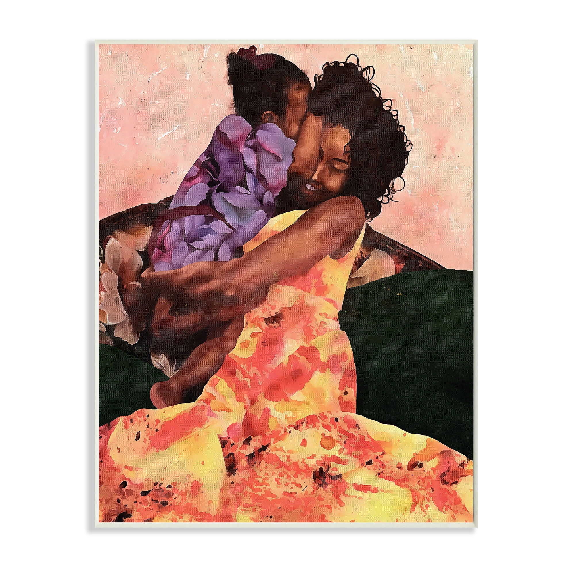 Stupell Industries Motherly Hug Loving Family Daughter Moment Novelty Painting Unframed Art Print Wall Art, 10 x 15