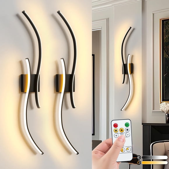 Candelabros de pared Aikertec que funcionan con pilas, 96 cm, con mando a distancia, paquete de 2