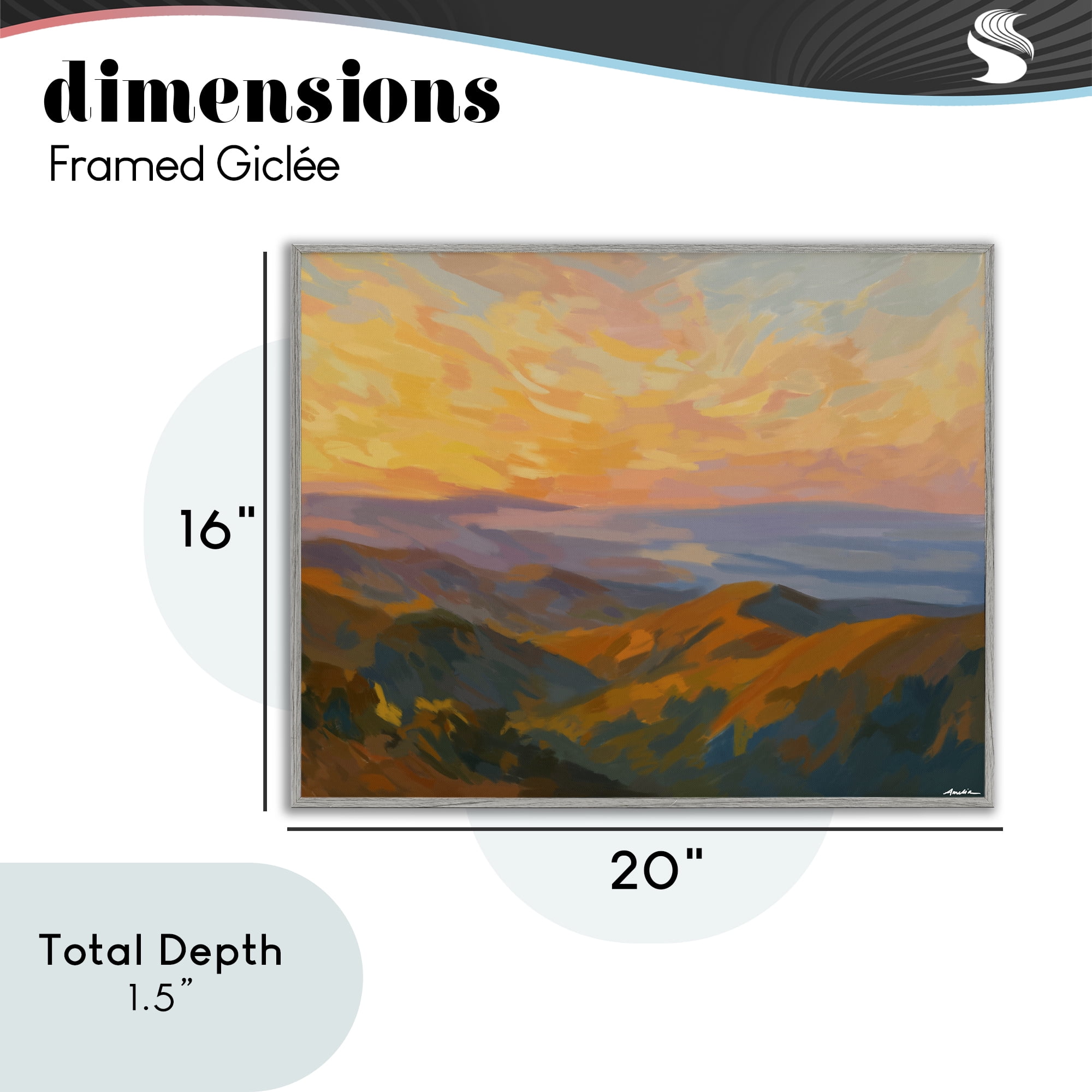 Stupell Industries California Sunset Landscape Gray Framed Giclee Art, design by Amelia Noyes