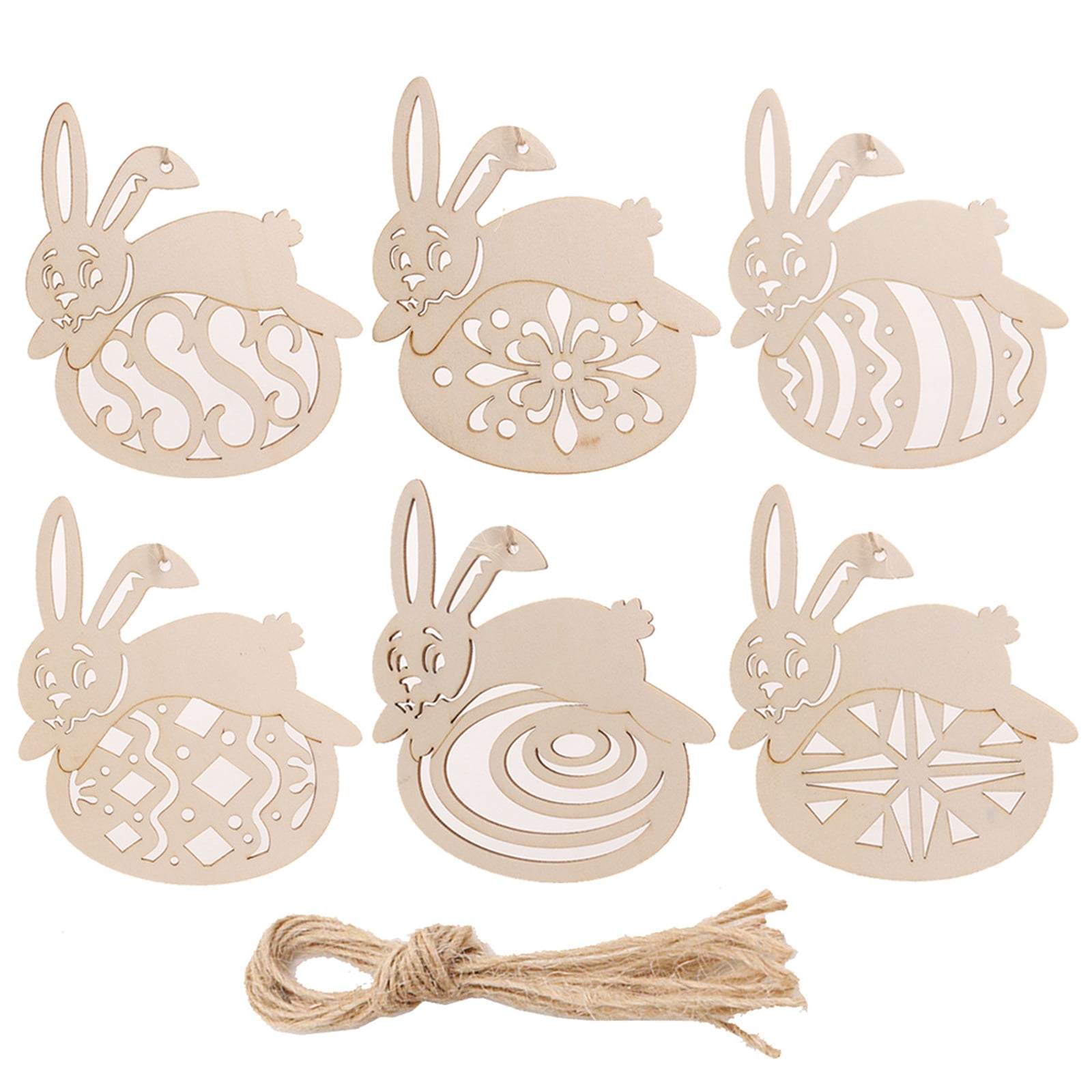 Details about   3PCS Wooden Bunny Rabbit Ornaments Home DIY Hanging for Easter Spring Decoration 