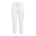 thumbnail image 4 of LVHAOGJOB Womens Cargo Pants Straight Leg Athletic Pants Wide Leg Elastic Waist with Pockets Outdoor Trousers for Ladies, 4 of 6