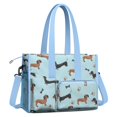 thumbnail image 2 of Teacher Tote Bag,Dachshund Footprint Bone Teacher Utility Tote Bag,Large Work Tote Bags for Women with Multiple Pockets,Top Zipper Closure,13.8x10.6x6.7 Inch, 2 of 5