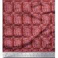 thumbnail image 1 of Soimoi Red polyester Crepe Fabric Brush Stroke Abstract Decor Fabric Printed Yard 52 Inch Wide, 1 of 3