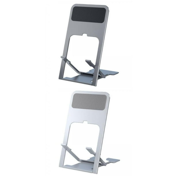 2 soportes de teléfono plegables verticales con cable USB para tabletas y teléfonos móviles de oficina.