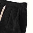 thumbnail image 3 of Casual Pants for Men with Elastic Waist and Drawstring, Solid Color Sport Style, Full Length, Polyester Fabric, for Outdoor or Home Wear, 3 of 6