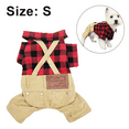 thumbnail image 2 of Dog Overalls Pet Clothes boy Dog Outfits Jumpsuit Black/Red Plaid Shirt Top with Overalls Puppy Clothes, 2 of 7