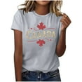 thumbnail image 1 of Pisexur Nouveau T-shirt à Manches Courtes Col Rond Imprimé Décontracté pour Femmes, Hauts d'Été pour Femmes Gris, 2TG, 1 of 4