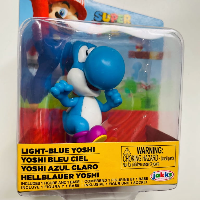 Super Mario Bros Action Figures, Blue Yoshi PVC Multicolor, 2.5