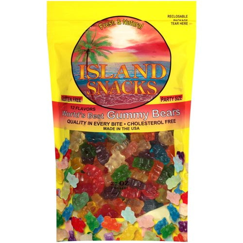 Island Snacks GlutenFree World's Best Gummy Bears Candy Party Size, 27