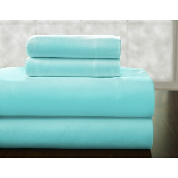 Pointehaven Solid or Print Cotton Heavyweight Flannel Bed Sheet Set