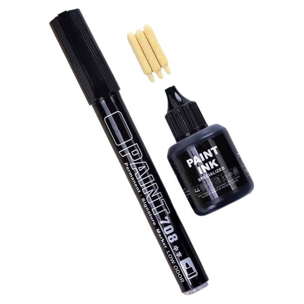 Marcador de pintura compacto de secado rápido, suave, para dibujar, manualidades, vidrio Negro