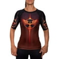 thumbnail image 2 of Raven Fightwear Women's The Phoenix BJJ Rash Guard MMA Short Sleeve Black, 2 of 3
