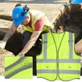 thumbnail image 2 of Gilet de Circulation Haute Visibilité, Haute Visibilité à 360 Degrés avec Sangles Réfléchissantes, Course pour Constructeurs de Site, Vert Fluorescent m, 2 of 8