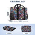 thumbnail image 3 of Neon Skull Star Sausage Reusable Grocery Bags with Handle Side Pocket Waterproof Shopping Portable Tote, 3 of 8