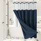 thumbnail image 4 of Accesorios de baño 3 en 1: cortina de ducha tejida y forro transparente con 12 ganchos de acero inoxidable de doble cara para baño, cortina de ducha de poliéster resistente., 4 of 6
