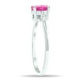thumbnail image 3 of SZUL Women's Pink Topaz and Diamond Sparkle Ring in 10K White Gold, 3 of 5