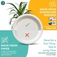 thumbnail image 3 of ECO SOUL 9 Inch Compostable Disposable Paper Plates [100 Pack] Food Safe 100% Virgin Bagasse Pulp Heavy Duty Biodegradable Microwave Safe Large Round, 3 of 7