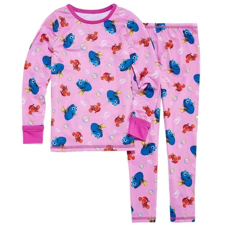Cuddl Duds Toddler Girls Pink Finding Dory Thermal Underwear Long Johns Base Layer Set