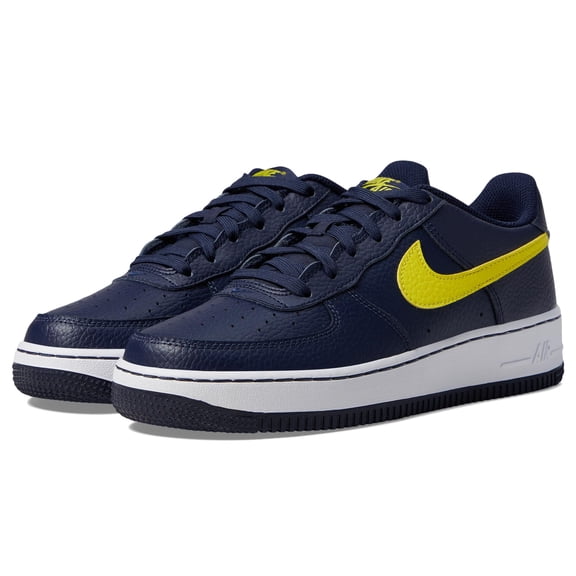 Nike Air Force 1 (Big Kid) (Boys, Obsidian/Opti Yellow/White, 7 Big Kid, Medium)