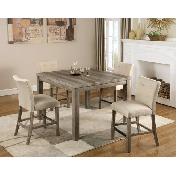 Best Master Furniture Hadley 5 Piece, Round Dining Table For 6 Counter Height