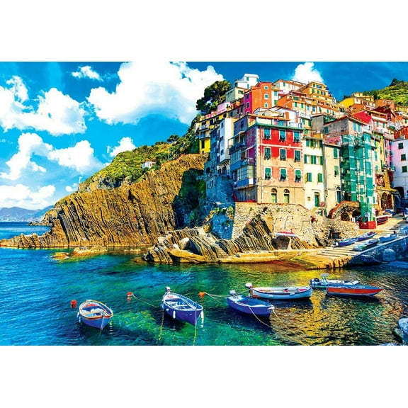 Cinque Terra Riomaggiola Village Italy, a 1500-piece Puzzle by Lafayette Puzzle Factory