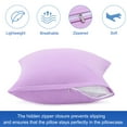 thumbnail image 5 of PiccoCasa Set of 2 Cotton Pillowcases with Zipper Closure Light Purple Standard(20"x26"), 5 of 8