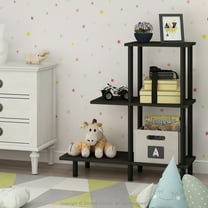 Furinno Turn-N-Tube 3-Tier Sofa Side Table Tall, Espresso/Black