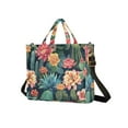 thumbnail image 2 of Plants Flowers Cactus Corduroy Tote Bag Handbag Large Messenger Bag Shoulder Crossbody Zipper Bag Purse, 2 of 8