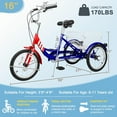 thumbnail image 4 of Lilypelle 16 inch Tricycle Kids Trikes for Beginner Riders, Single Speed 3 Wheel Bikes for Boys Girls, Low Step Through Three-Wheeled Bicycles with Rear Basket, 4 of 9