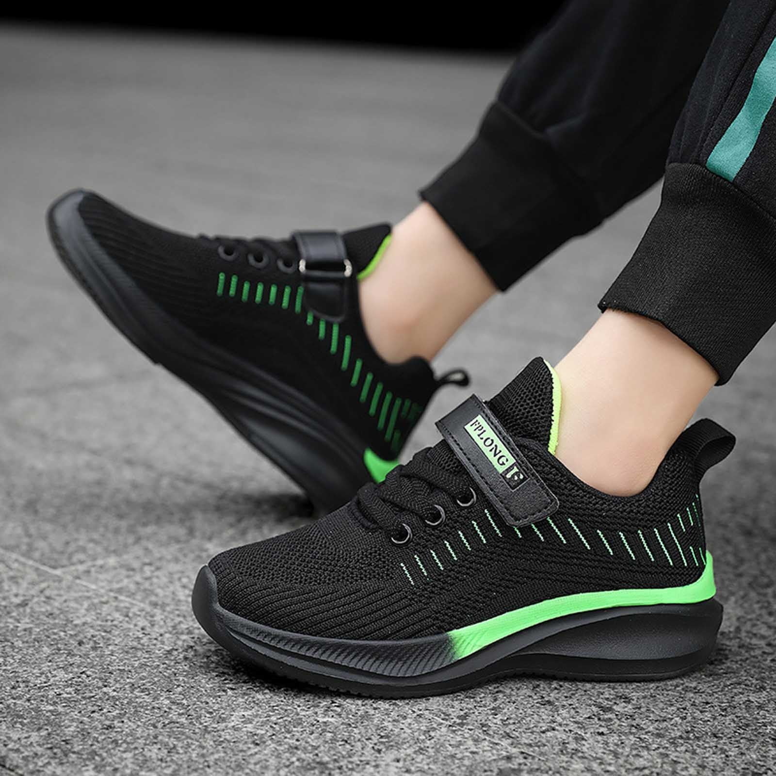 Toddler Shoes,Boys Sneakers Breathable Sports Shoes Soft Sole Running Shoes School Athletic Footwear,Boys Shoes,38,Green