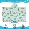 thumbnail image 2 of LightBlue Cartoon Dinosaurs Trees Pattern Hooded Bath Towel，60"x35" for Ages 3 To 12 Kids, Quick Dry Lightweight Soft Microfiber Hood Beach Towel Cover Up for Kids, 2 of 7