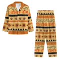 thumbnail image 3 of Renewold Fall Pumpkins Sunflowers Pajama 2 PCS Skin Friendly Button Sleepwear Long Pants Set Women Thanksgiving Relaxed Scoop Neck Shirt Breathable Home Life Loungewear Size 2XL, 3 of 6