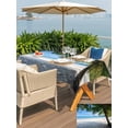 thumbnail image 4 of Outdoor Tablecloth with Umbrella Hole and Zipper, Coastal Beach Rectangle Table Cloth 60x102 Inch Waterproof Tablecloth, Summer Ocean Sea Modern Palm Coconut Tree Picnic Table Cover for Patio Camping, 4 of 7
