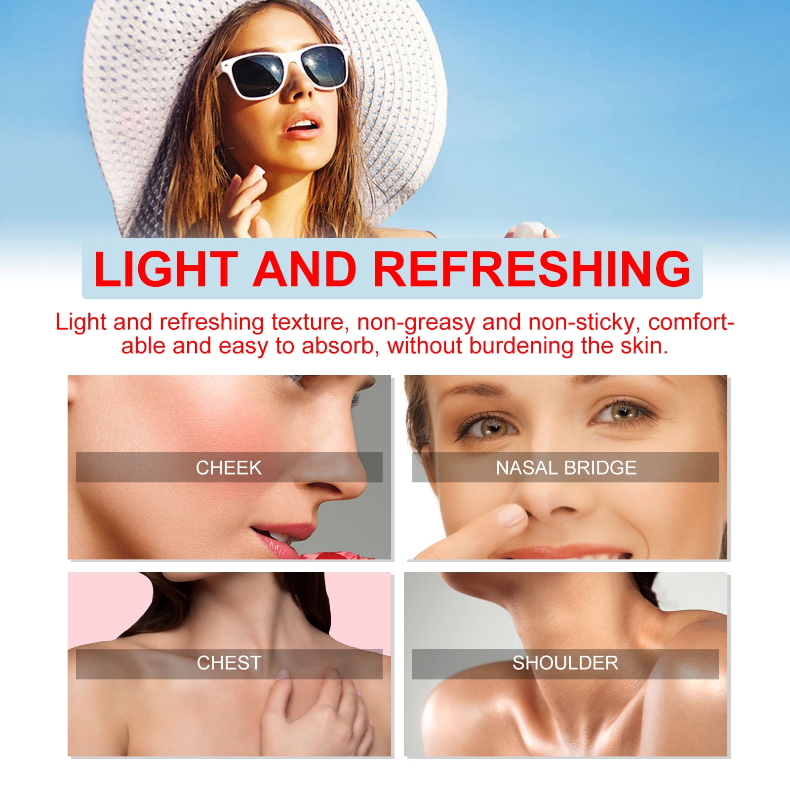 Alvantor Cotton Soft Sun Stick UV Protection Non-Greasy Refreshing Lightweight Summer Outdoor, 0.71oz