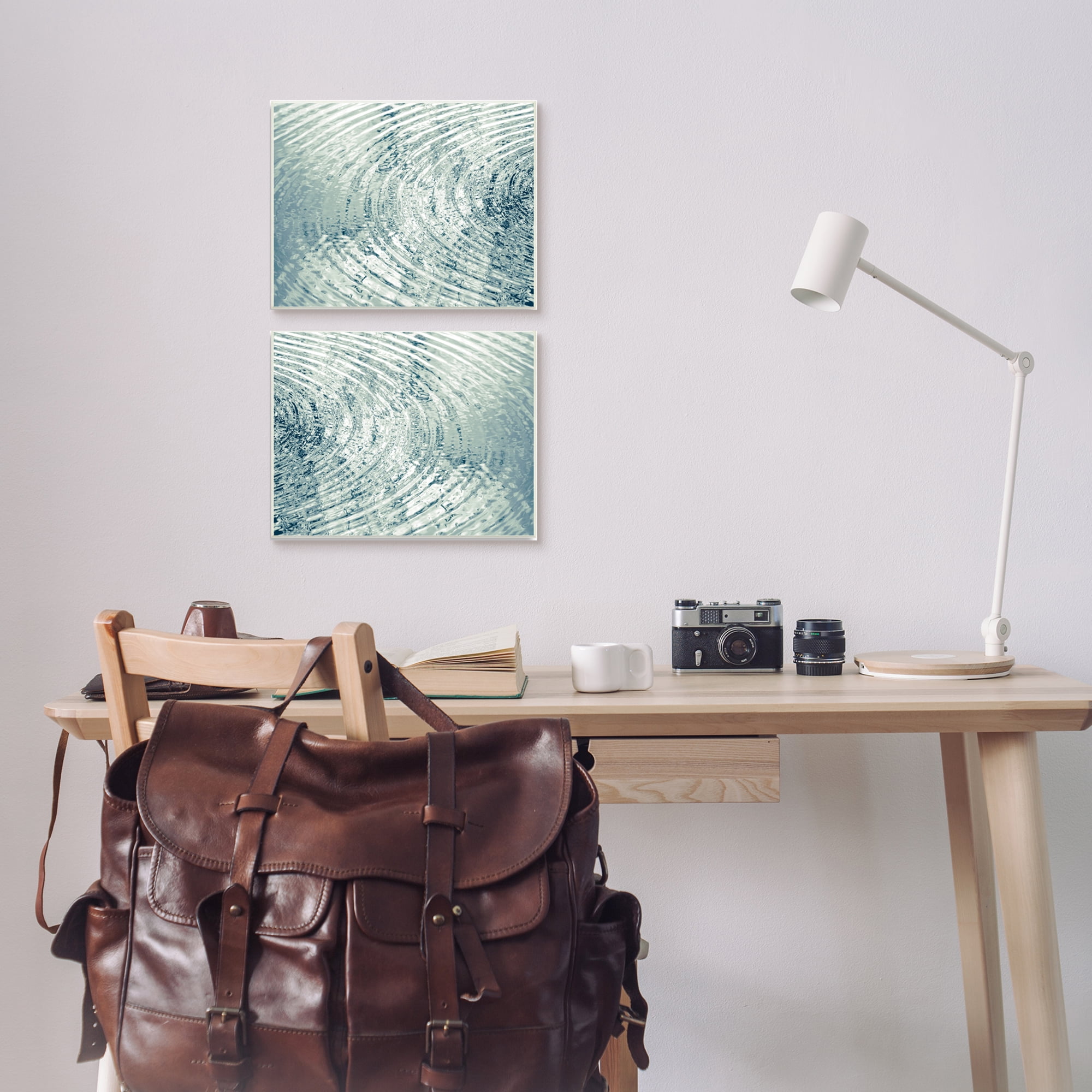 Stupell Industries Symmetrical Ripples in Water Blue Light Reflection,2pc, each 10 x 15,Designed by Maggie Olsen