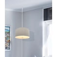 thumbnail image 2 of 2 Light Swag Plug-In Pendant 16"w Light Oatmeal Linen Drum with Diffuser, White Cord, 2 of 6