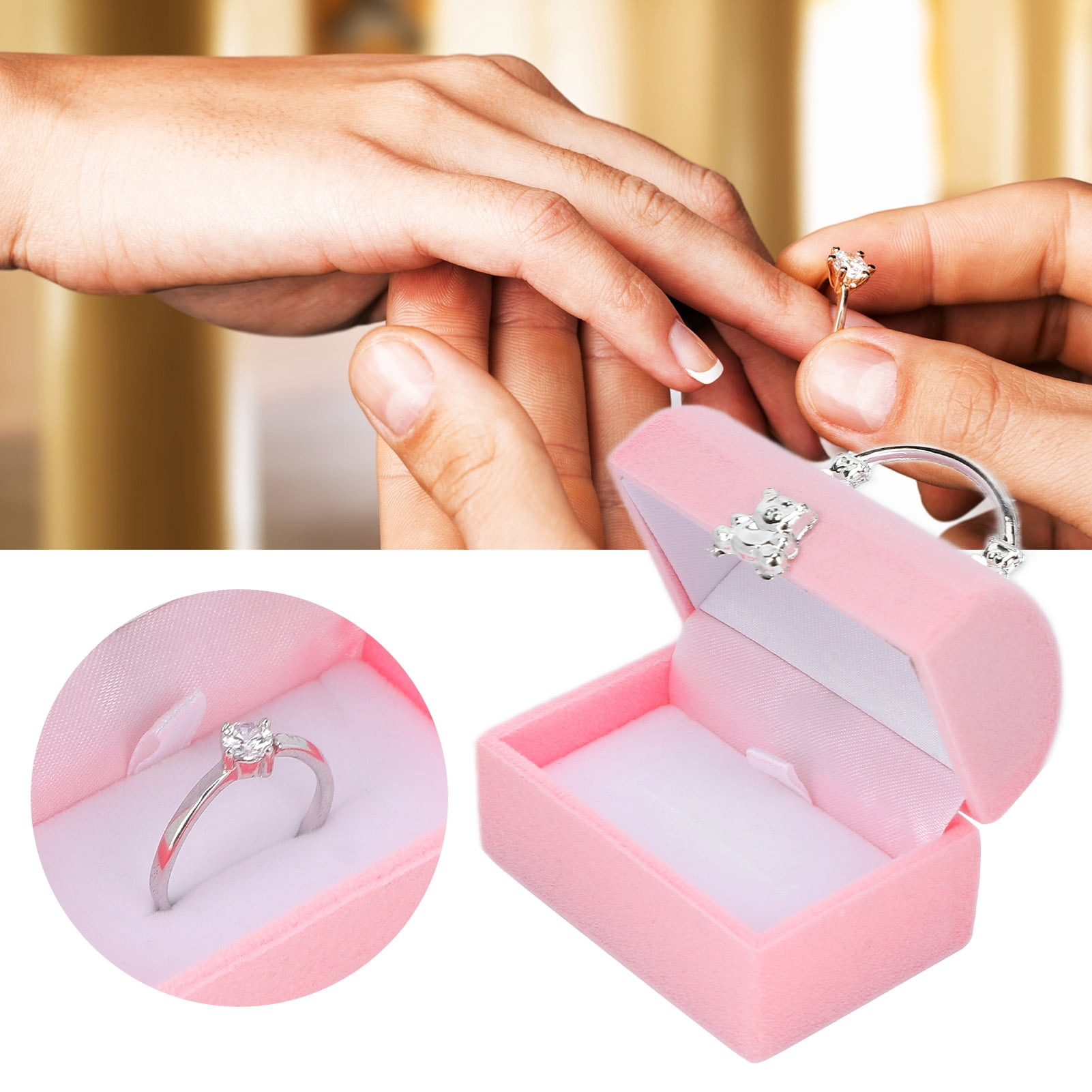 Small Ring Box, Exquisite Gift Retro Travel Storage Box For Storing Rings  For Storing Earrings Pink - Walmart.ca