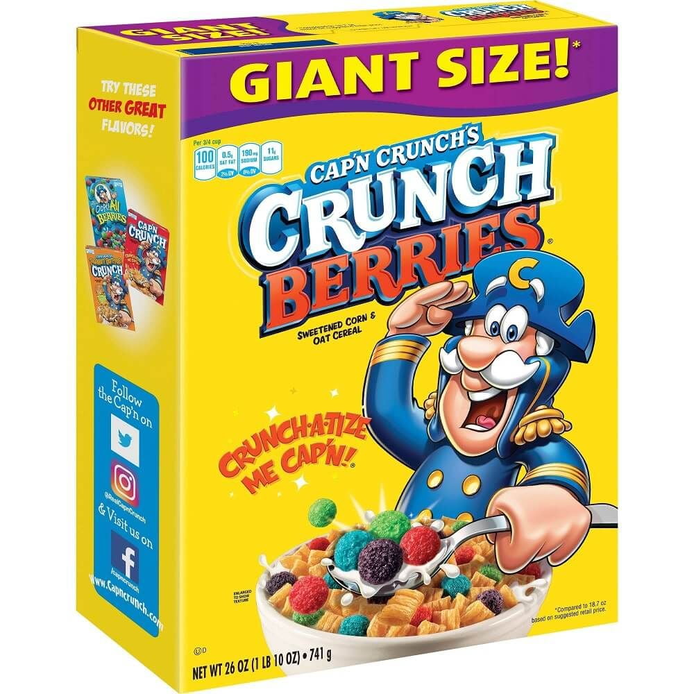 A Product of Cap'n Crunch Crunch Berries Breakfast Cereal