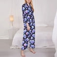 thumbnail image 3 of Sikiie blue Skull flower Women's Long-Sleeve Shirt and Full-Length Bottom Pajama Set (s-xxl)-XX-Large, 3 of 7