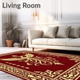 thumbnail image 2 of ODIKA 6'x9' Machine Washable Non-Slip Area Rug, Mystical Dragon Phoenix Fire Legendary Beast Floor Covering High Traffic Rug, Red, 724016, 2 of 5