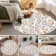 thumbnail image 5 of Round Rug 4Ft Washable Non-Slip, Cute Rabbits Chickens Circle Area Rugs for Living Room Bedroom, Spring Abstract Modern Animals Indoor Floor Mats Carpet Runner for Home Decor Aesthetic, 5 of 8
