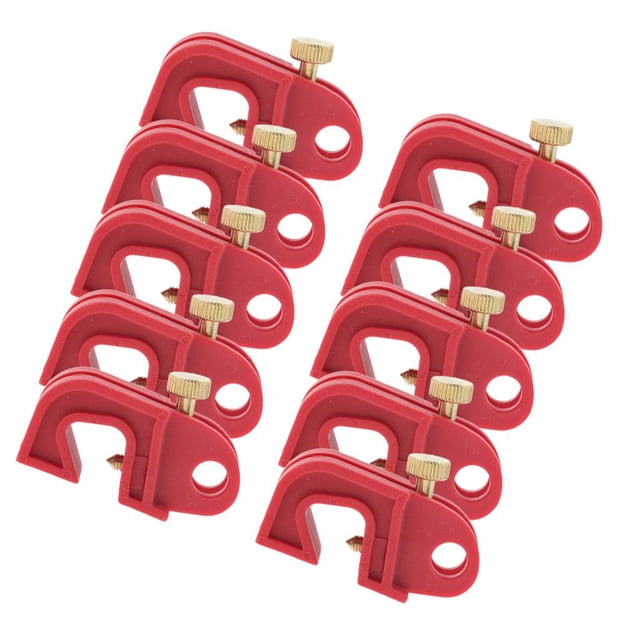 Bloqueo De Interruptor Universal Piezas, Rojo Con Tornillo Torcido, Hecho De Nylon Relleno De , Resistente Y Duradero En Sharpla Bloqueo de disyuntores