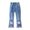 Sky Blue, variant on SUXIAN Girls Pants Pearl Bow Embroidered Wide Leg Denim Jeans Elastic Waist Casual Jeans For Girls Sky Blue 2-3 Years