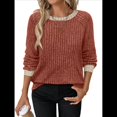thumbnail image 1 of Camisas de Larga para Mujer, Suéteres, Conjuntos de Otoño, Bloques de Color, Ropa de Invierno, Elegantes, Informales, Suaves. Color Caramelo XL, 1 of 7