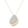 thumbnail image 2 of AFFY 1/2 Carat Round Cut Natural White Diamond Teardrop Cluster Pendant Necklace Along With 18" Rope Chain In 14K Yellow Gold Over Sterling Silver (0.5 Cttw, I2-I3 Clarity), 2 of 2