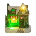 thumbnail image 1 of Casa de pueblo navideña iluminada, luz LED, pueblo nevado, regalo, escena navideña B, 1 of 9