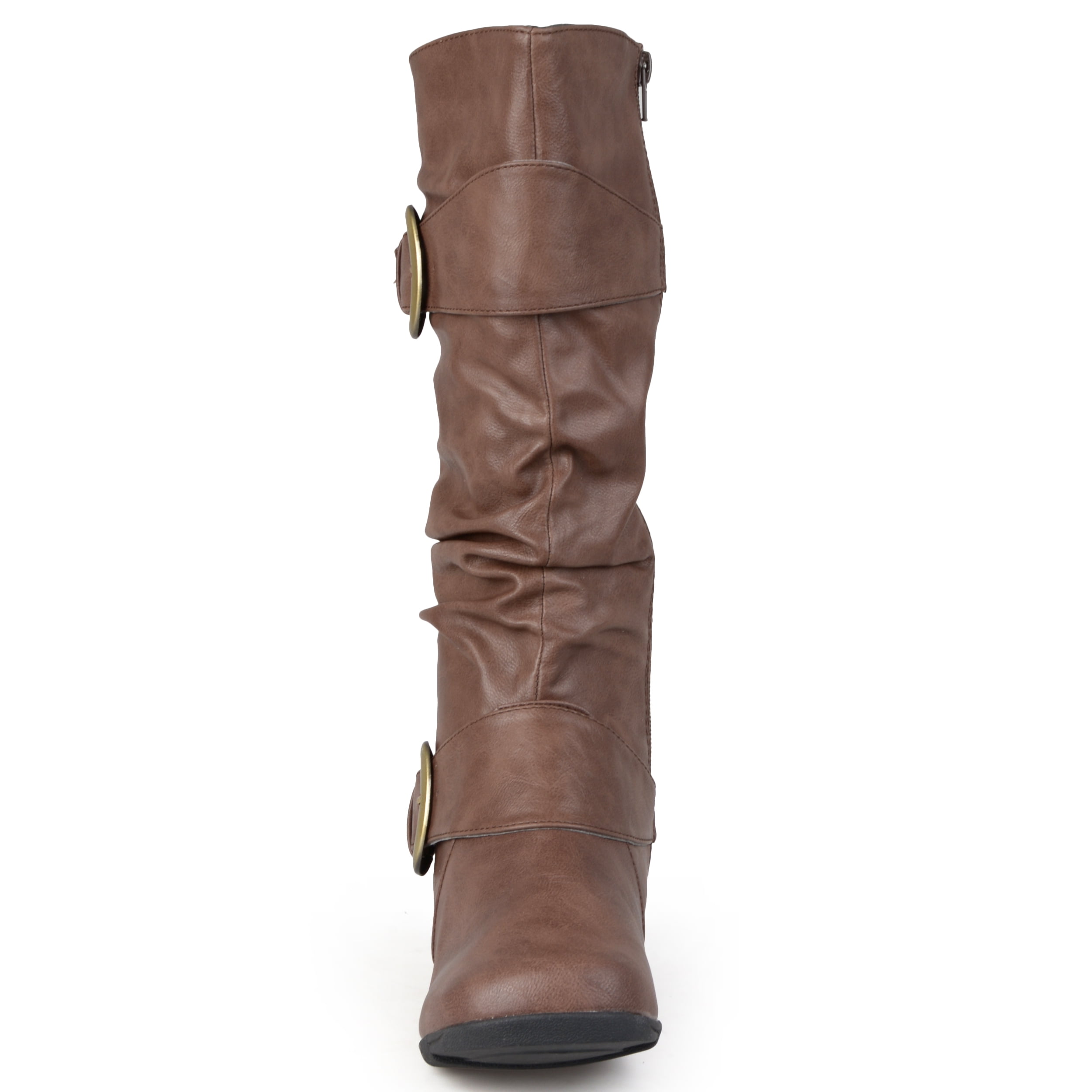Journee Womens Paris Wide Calf Hidden Wedge Riding Boots