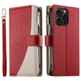 thumbnail image 2 of Funda cartera GANGXUN para iPhone 15 Pro Max , cuero PU con tarjetero, cremallera, correa de mano, soporte y protección 881°, 2 of 6